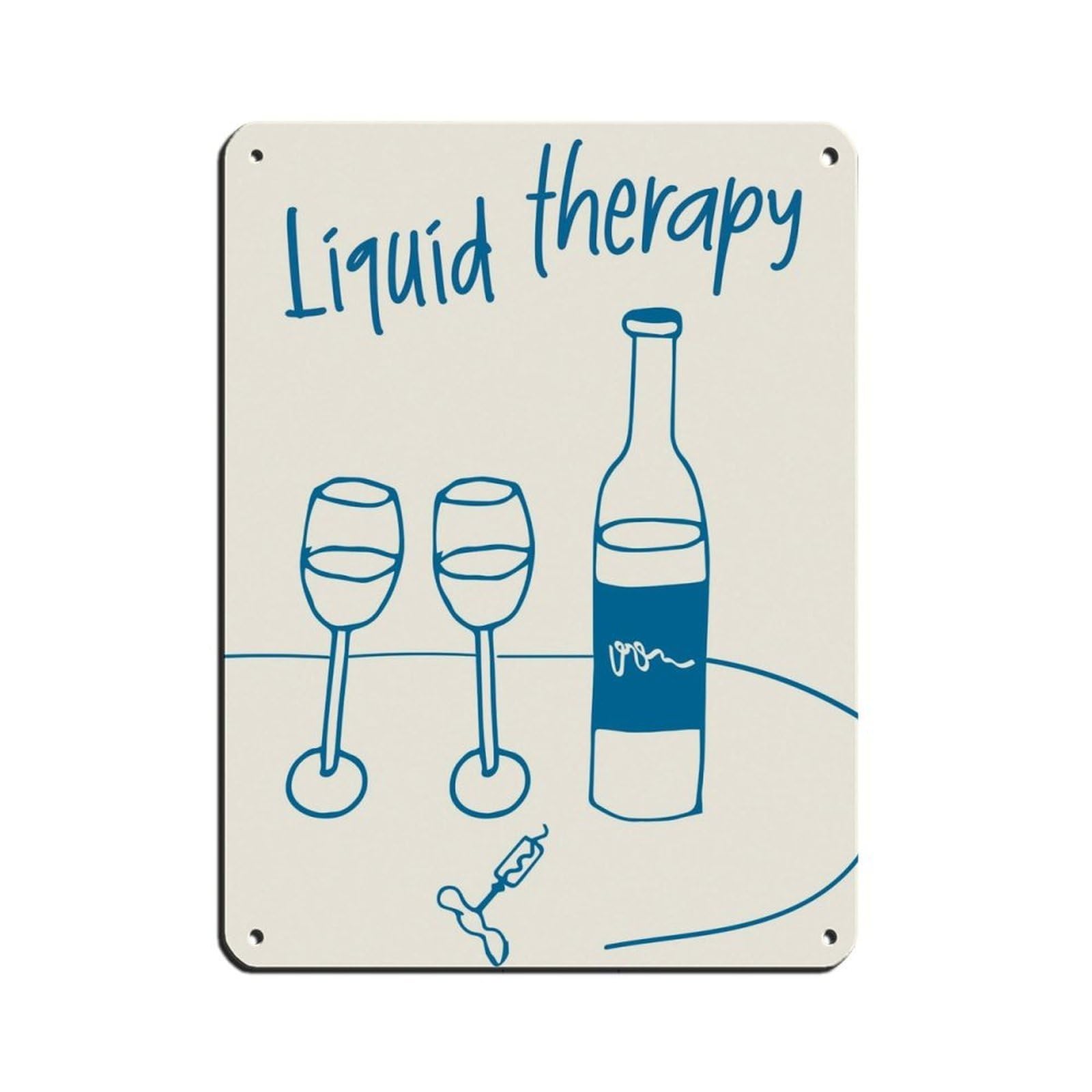 Liquid Therapy, Hand Drawn Wine Poster Retro Poster Metal Tin Sign Chic Art Retro Iron Painting Bar People Cave Cafe Family Garage Poster Wall Decoration 12x16inch(30x40cm)