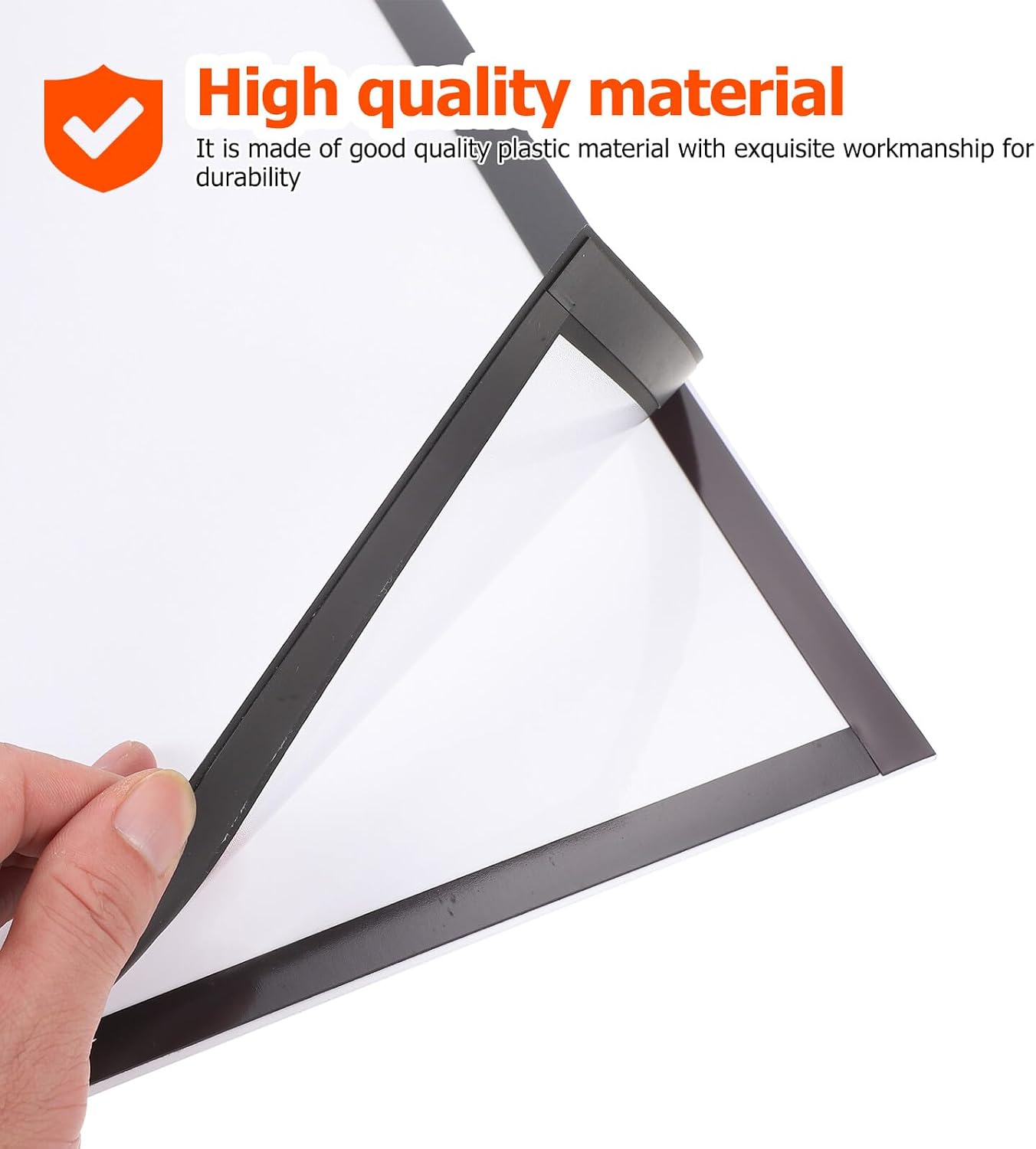 2 Sets Self-adhesive Magnetic Picture Frames Black Drawing Display Holders Wall-mountable Photo Frames for Business License Certificates and Artwork Protection