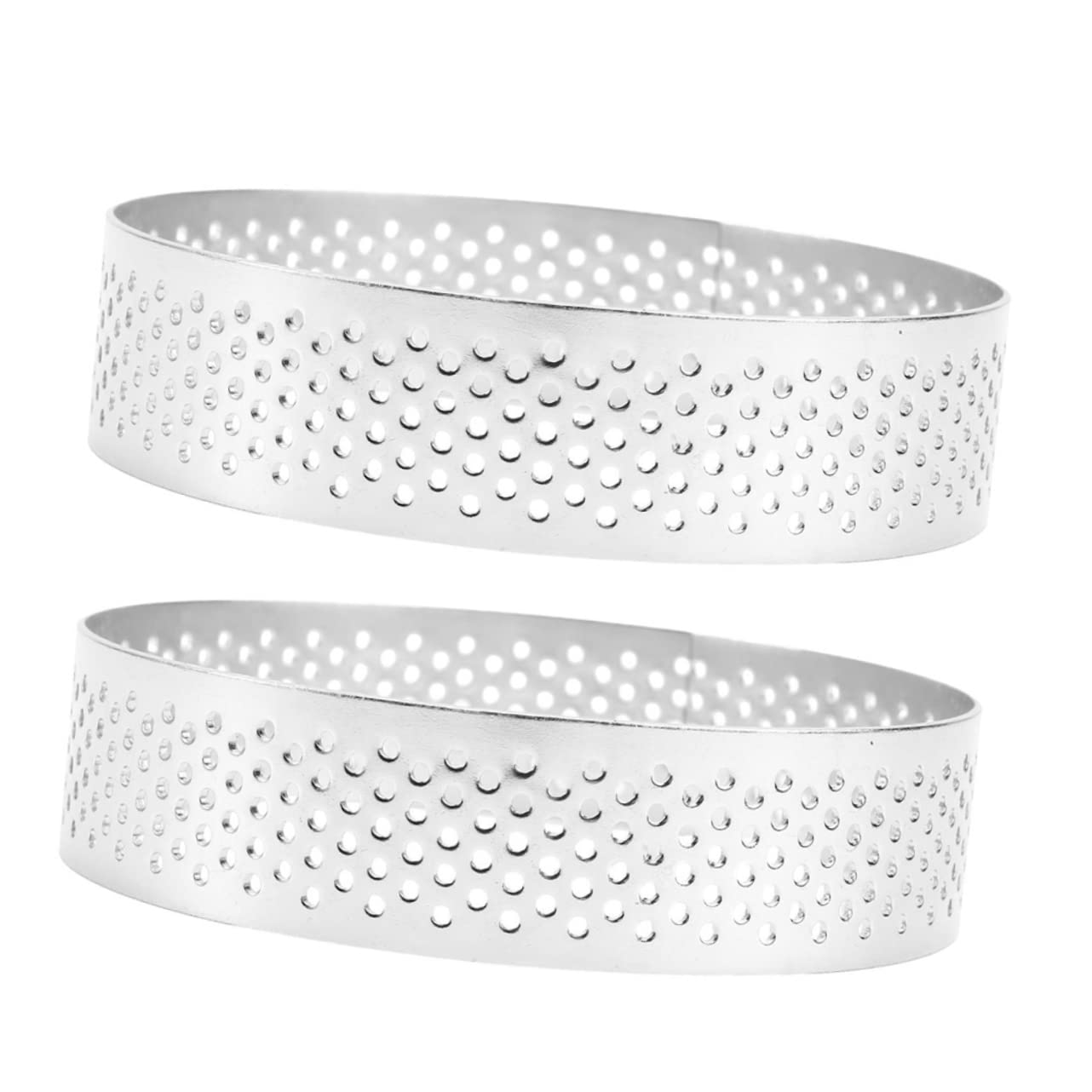 KICHOUSE 2Pcs Round Tart Rings Non Stick Baking Tool for Mousse Cakes Tarts for Home Kitchen Bakery and More Easy to Demould Design