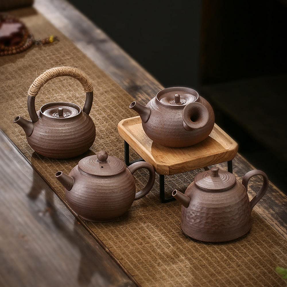 Tetera Juego De Té Teapot Tetera De Té Tea Kettle Tetera Portátil Polote De Gres Tetera Tetera Cerámica Cerámica Solo Hogar Chino Estilo Té El Pot Single Pot Anti-Scald-11 * 12 Cm 200Ml