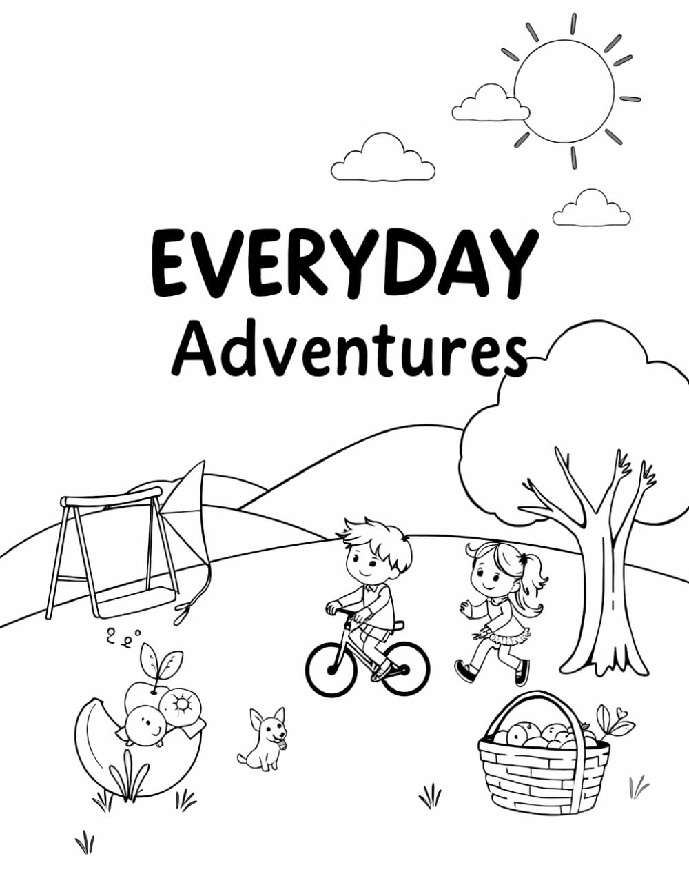 Everyday Adventures: Scenes of kids playing at the park, baking, cycling, camping, or exploring nature, relatable to their daily lives.