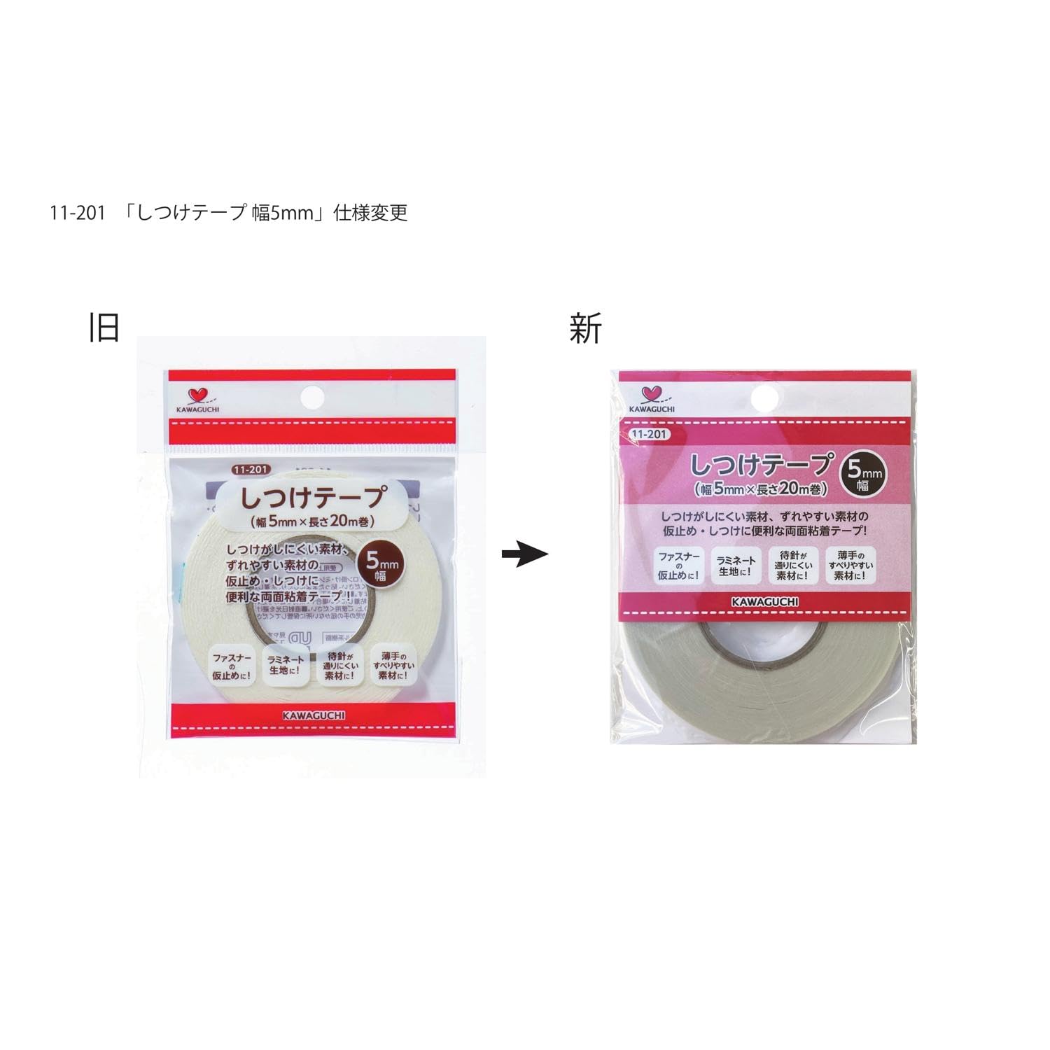 Amazon | KAWAGUCHI しつけテープ 5mm幅×20m巻 11-201 | 補修布