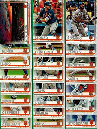 New York Mets 2019 Topps Complete Mint 23 Card Team Hand Collated Set with Pete Alonso and Jeff McNeil Rookie Cards Plus
