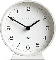 Vista 10 de NEWGATE® M Mantel Echo - Reloj de escritorio Diseño redondo moderno Gris elegante Números fáciles de leer Estilo contemporáneo