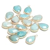 8 pcs Gemstone Quartz Pendant，Natural Water Drop Shape Quartz Necklace Pendant for DIY Jewelry Making Necklace Bracelet