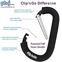 Vista 7 de Stroller Hooks for Hanging Diaper Bags - Mommy Stroller Clip and Stroller Accessories Organizer Hook - Large Carabiner Clips for Mom Purse Shopping