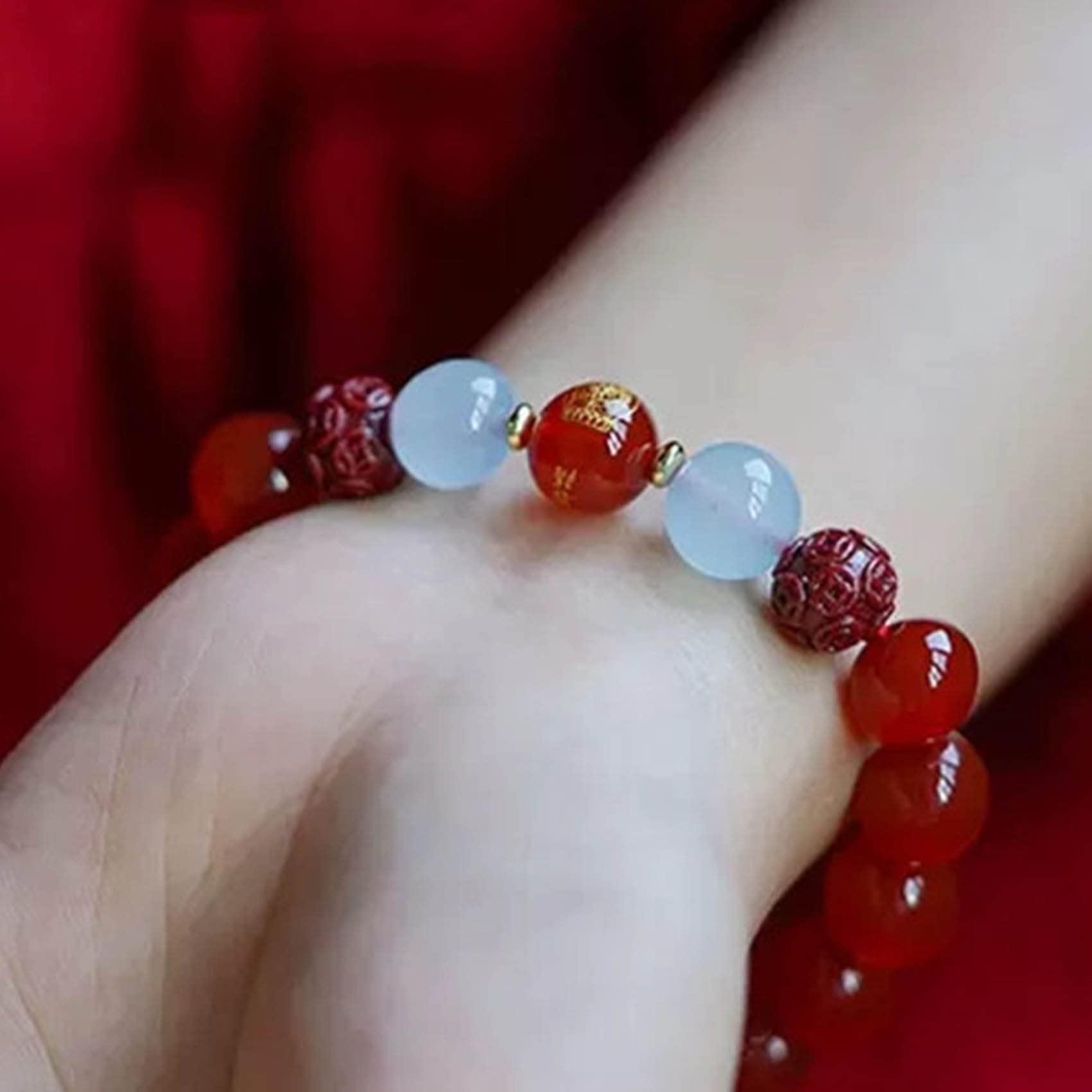 Bracciale con Pietre preziose Naturali, Bracciale con Agata Naturale Bracciale con Animali zodiacali Bracciale con ciondoli Cinabro Bracciale Reiki con Cristalli Talismano Bracciale Porta Fortuna
