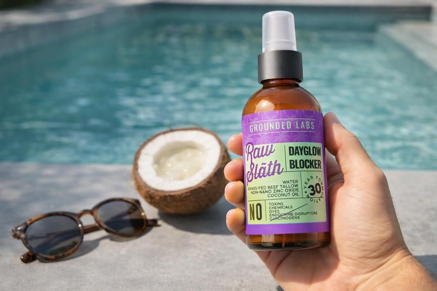 GROUNDED LABS Beef Tallow and Zinc Oxide Chemical-Free Sunscreen with 100% Grass-Fed Beef Tallow, Non-Nano Zinc Oxide & Coconut Oil Mineral Sunblock SPF 50, Reef-Safe - Image 5