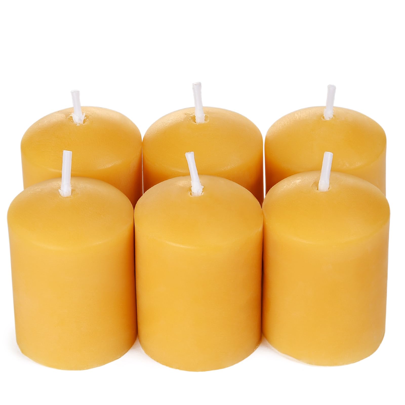 Bienenwachs-Votivkerzen, 6 Stück, natürlich, klein, Votivkerzen-Set für Zuhause, Zimmer, Dekoration, Party, Hochzeit, Spa, Geschenk