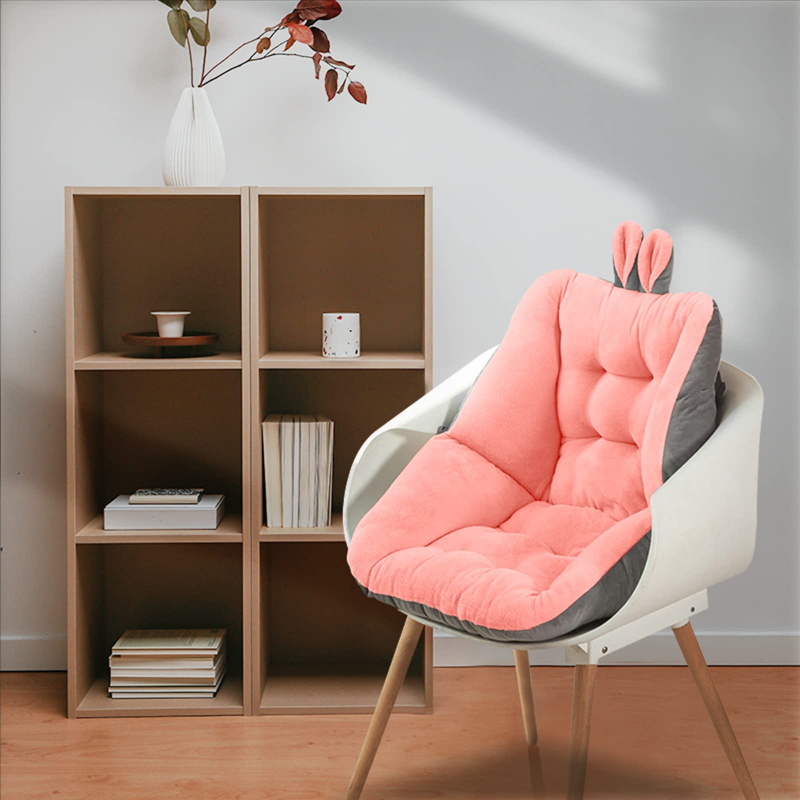 Cojín de Asiento con Respaldo de coccix antiescarchas ergonómicas para aliviar el Dolor de Espalda, Cojines de sillas de Oficina, Coche, cojín Asiento de Suelo (Rosa, 45 x 45 cm)
