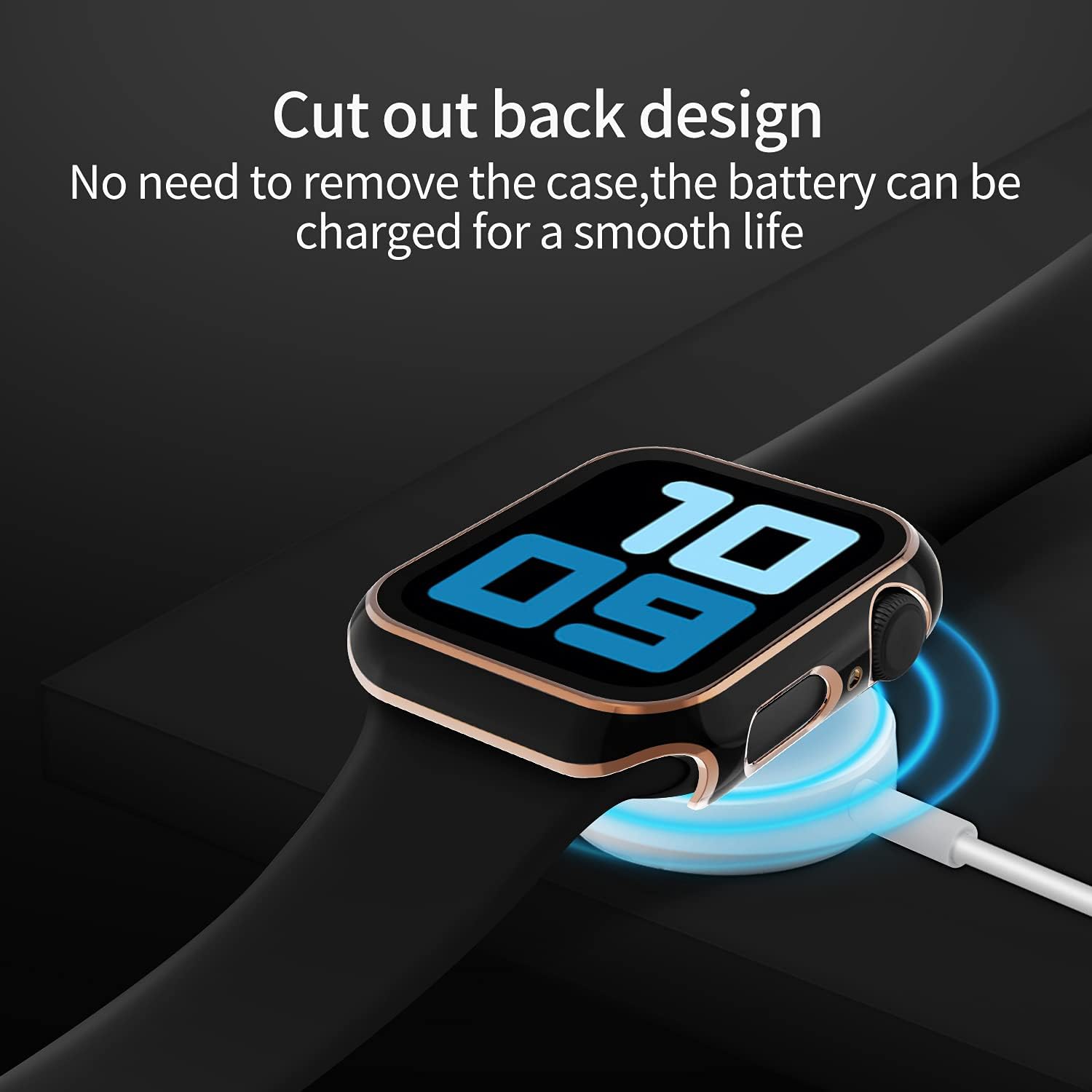 [2 Pack] Deilin Hard PC Case with Tempered Glass Screen Protector Compatible with Apple Watch Series 1/2/3 38mm, Case for All Around Coverage Protective Bumpers Cover for iWatch Series 1/2/3 38mm
