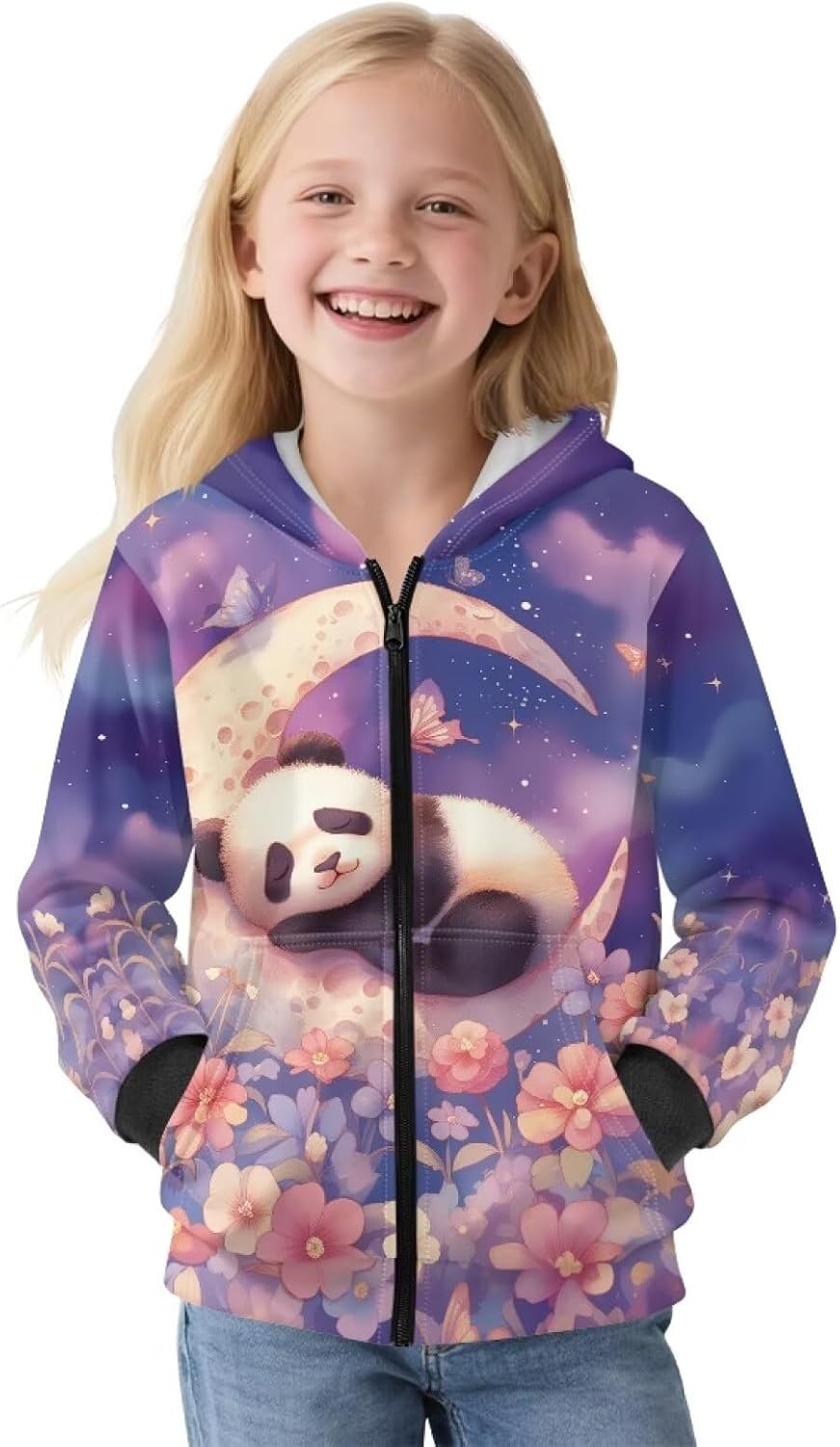 Gomyblomy Warm Fleece Zip Up Hoodies for Girls Winter Outerwear Jacket Hooded Sweatshirt with Pockets Kids Teens Coats