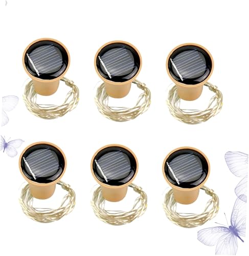 Miniatura 8 de IFANLANDOR 6 luces solares para exteriores de hadas luces solares al aire libre cadena de luz LED vino luz patio decoración 15 LED lámpara cadena de