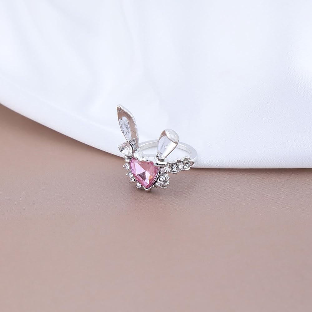 Amazon.com: Iaceble Boho Large Rabbit Finger Ring Pink
