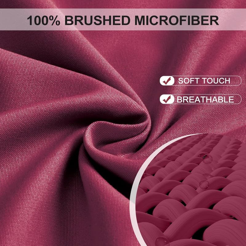 Image of Amazon Brand - Umi Cotton Feel Glace Cotton Fade Resistant Elastic Fitted Queen Size Bed Bedsheet with 2 Pillow Covers Fits Upto 8 inches Mattress, Size- 60x78x10 Inches, Maroon