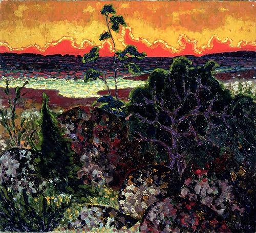Tableau Toile Affiches d'Art Paysage Konrad Magi Nuage Rouge Décoration Murale
