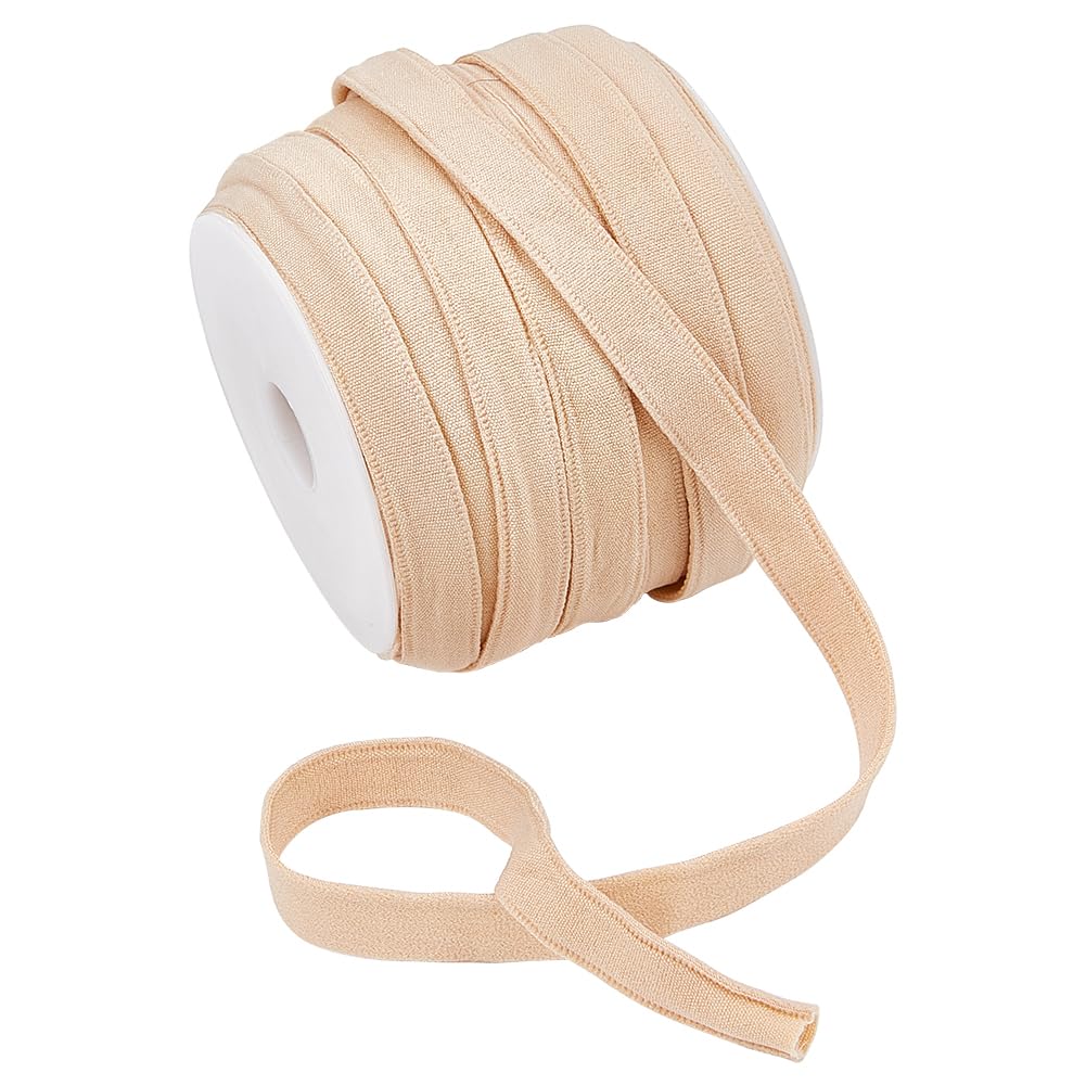 BENECREAT 27.34 Yards X 0.5 Inch Boning Cover Sewing Bone Casing, Wheat Underwire Replacement Bra Cover for Corsets, Lingerie?Hats, Bridal Gowns, Evening Gowns