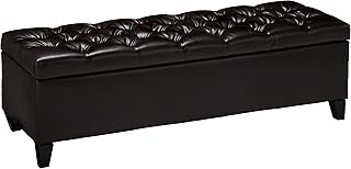 Christopher Knight Home Ottilie Leather Storage Ottoman, Brown