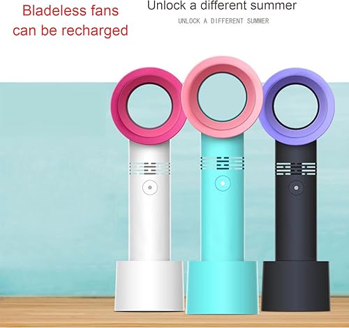 Miniatura 3 de Mini ventilador portátil sin aspas para extensión de pestañas, silencioso portátil recargable, ventilador de pestañas de mano con 3 velocidades,