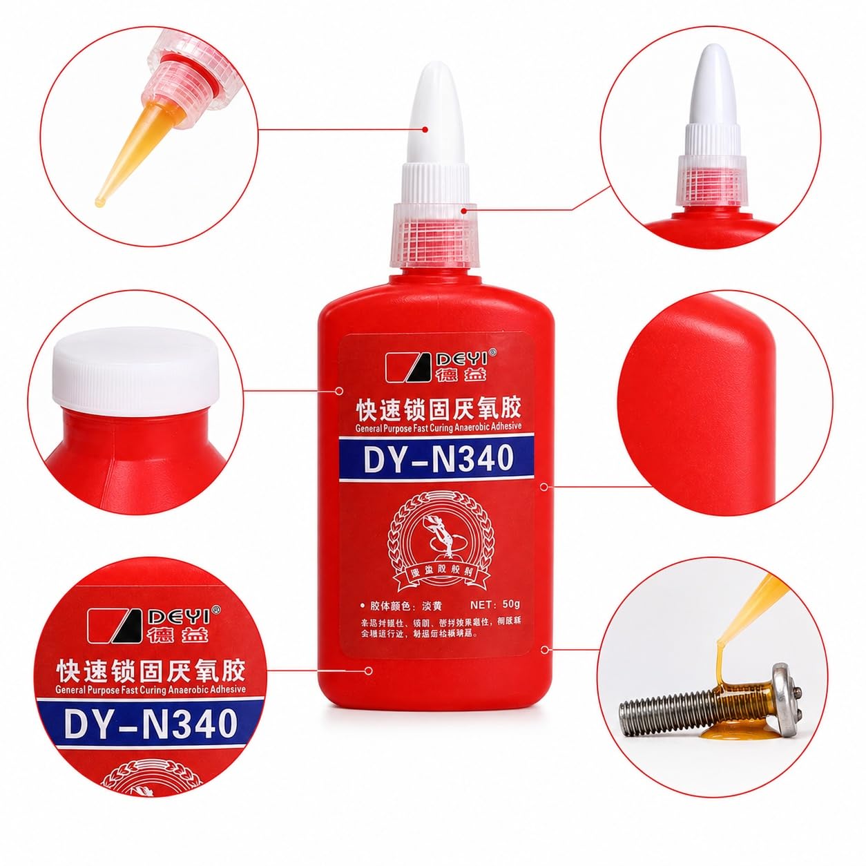 VIDOO DY-N340 Pegamento Retenedor Desmontable para Manguito Eje Rotor-1000g