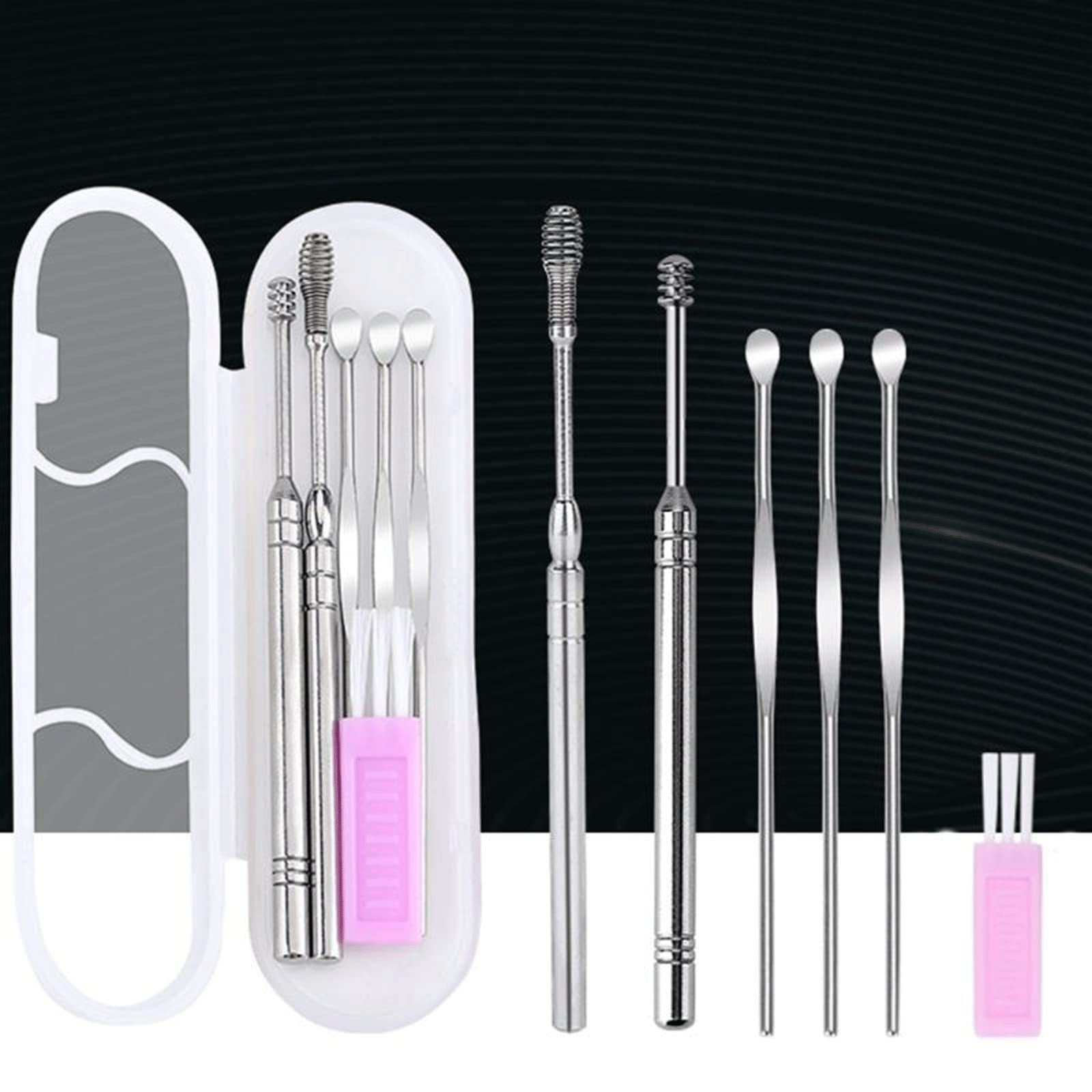 Productos de eliminación de Cerumen Kit de Herramientas de eliminación de Cera de oídos de Acero Inoxidable Cuidado de higiene Cureta de re