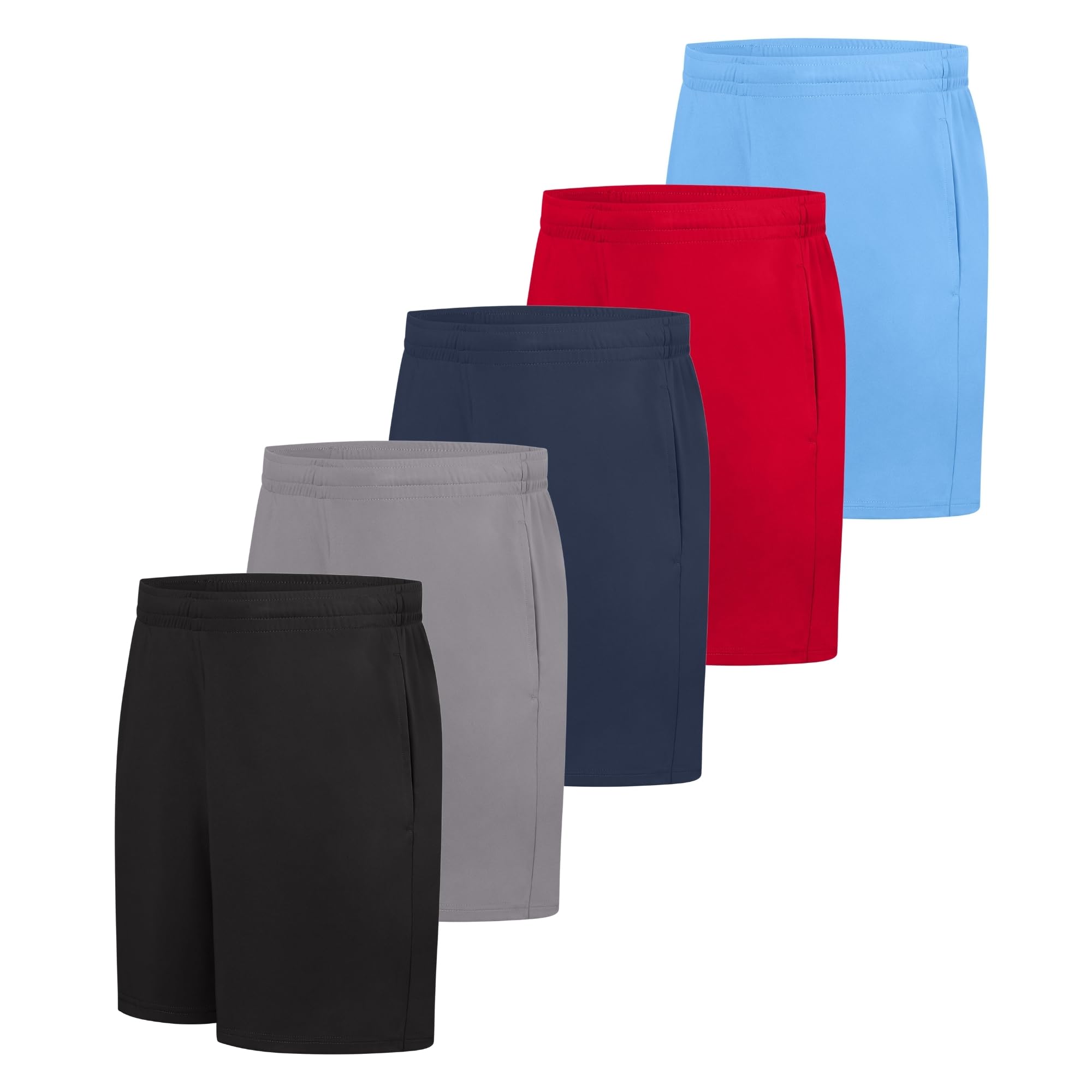 Hanes Mens Shorts Pack, 5-Pack, Cooldri Athletic Shorts for Men, Moisture-Wicking, Odor Control, 7" Inseam