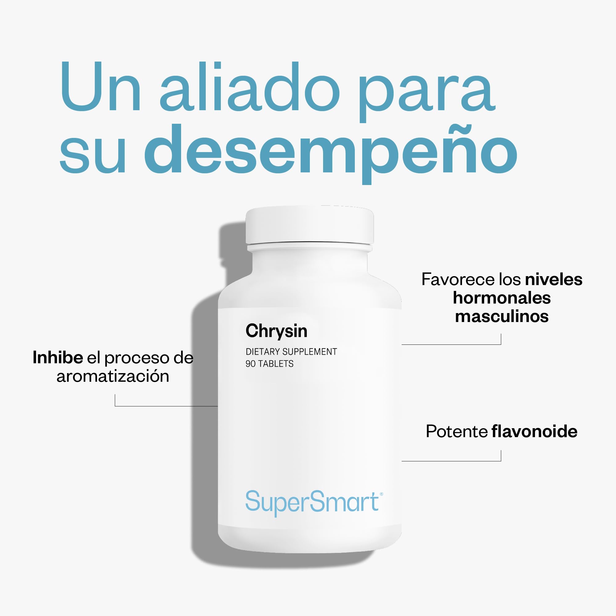 Crisina - Apoyar la Testosterona en Hombres - Natural - 90 - SuperSmart | Suplemento Natural para Apoyar la Testosterona en Hombres - Extracto de Pasiflora - 90 Comprimidos