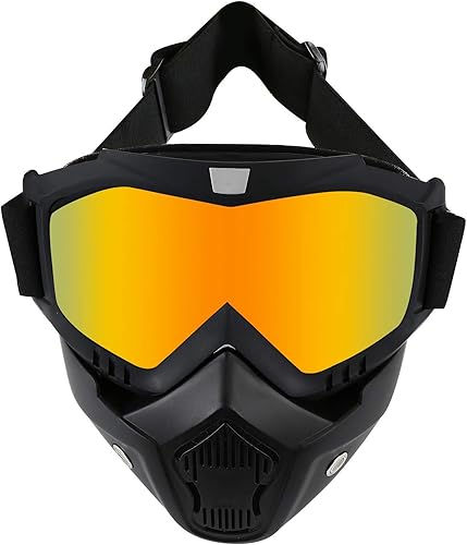 Miniatura 1 de LJDJ Gafas de motocicleta con máscara facial extraíble  Gafas de motocross anti-UV ajustables MX Riding Offroad Ciclismo Motocicleta Gafas