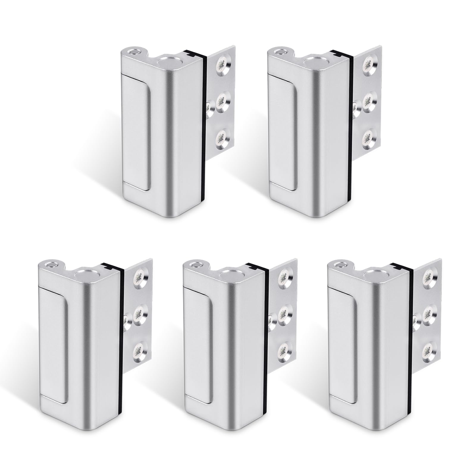 GreaTalent Lot de 5 serrures de sécurité pour porte de sécurité à la maison - Sécurité enfant - Ajoute une haute sécurité à la maison - Empêche l'entrée non autorisée - Finition en aluminium - Serrure
