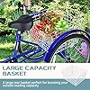 Brightpeak 7 Speed Adult Tricycle, 24 inch Cruiser Trike with Large Basket for Women Men Seniors, 3 Wheel Bike for Outdoor, Shopping, Recreation, Picnic (Blue) #4