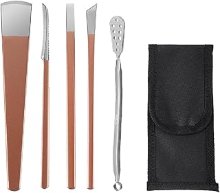 韓国式角質ケア フットケアフットケア グッズ 爪 足 かかと 角質取り ステンレス製 ペディナイフ セット 収納ケース付き QT-160 (ローズゴールド)