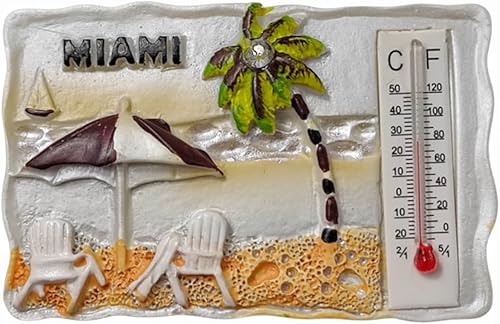 3D Miami Florida USA Nevera Imán de viaje Recuerdo Refrigerador Decoración Pegatina Magnética Pintado a Mano Artesanía