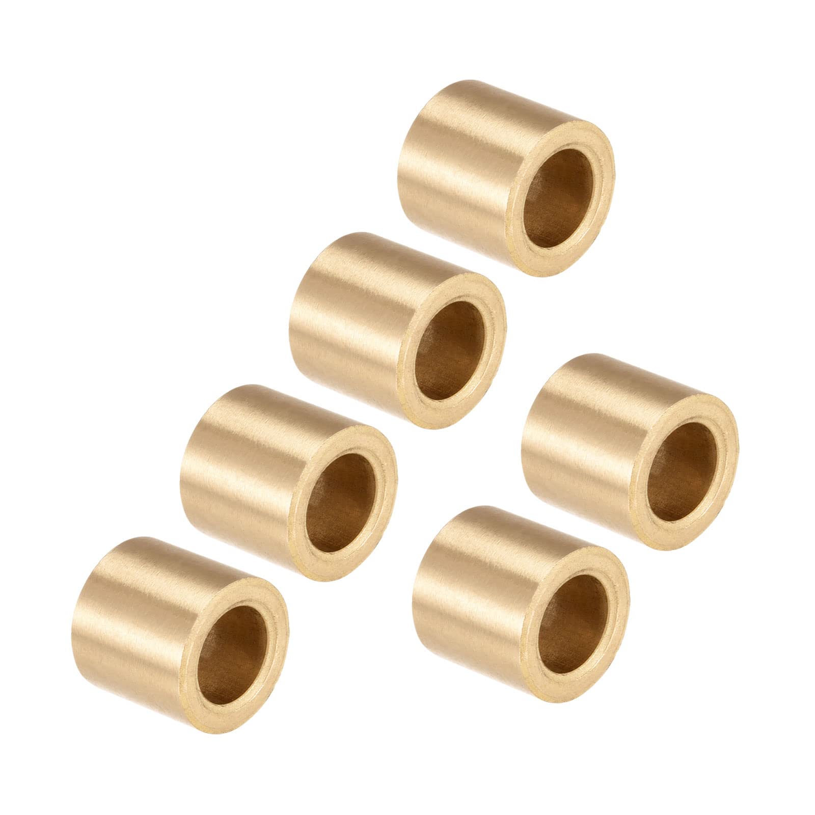 Kozelo 6pcs Sleeve Bearings - [10mmx16mmx15mm] Sintered Bronze Self-Lubricating Bushing for Machine Shaft Use