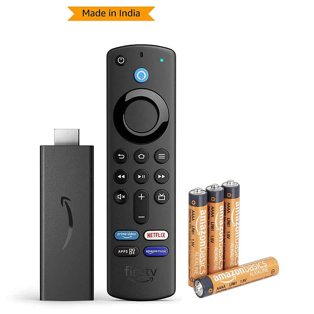 Fire TV Stick (3rd Gen, 2021) + AmazonBasics AAAA Alkaline Non