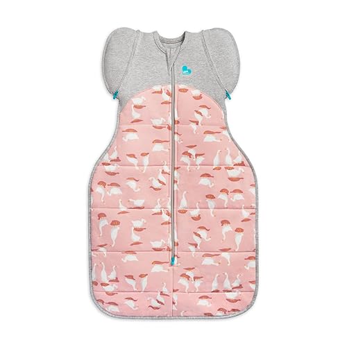 Vista 7 de Love to Dream Swaddle UP Transition Bag Warm 2.5 TOG, Pink Silly Goose, Large 19-24lbs, Patented Zip-Off Wings, Gently Help Baby Safely Transition