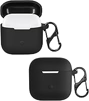 Vista 7 de kwmobile Funda de silicona compatible con Xiaomi Redmi Buds 3 - Funda adhesiva con clip - Negro