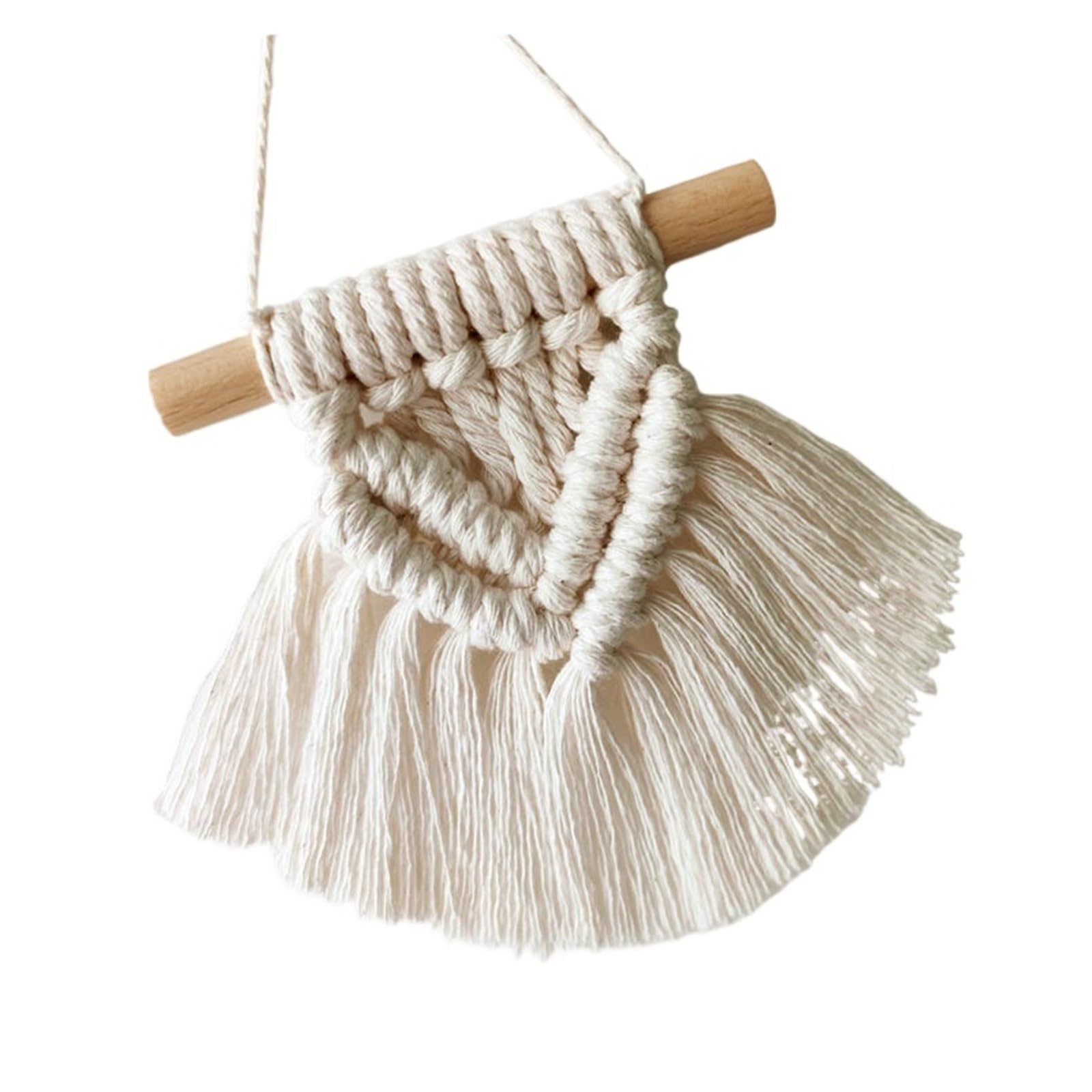 FGUJSUR Tapestry Wall Hanging Macrame Wall Hanging Tapestry Handmade Cotton Woven Backdrop Boho Kids Room Home Decoration Wedding Photo Props(Style 02)