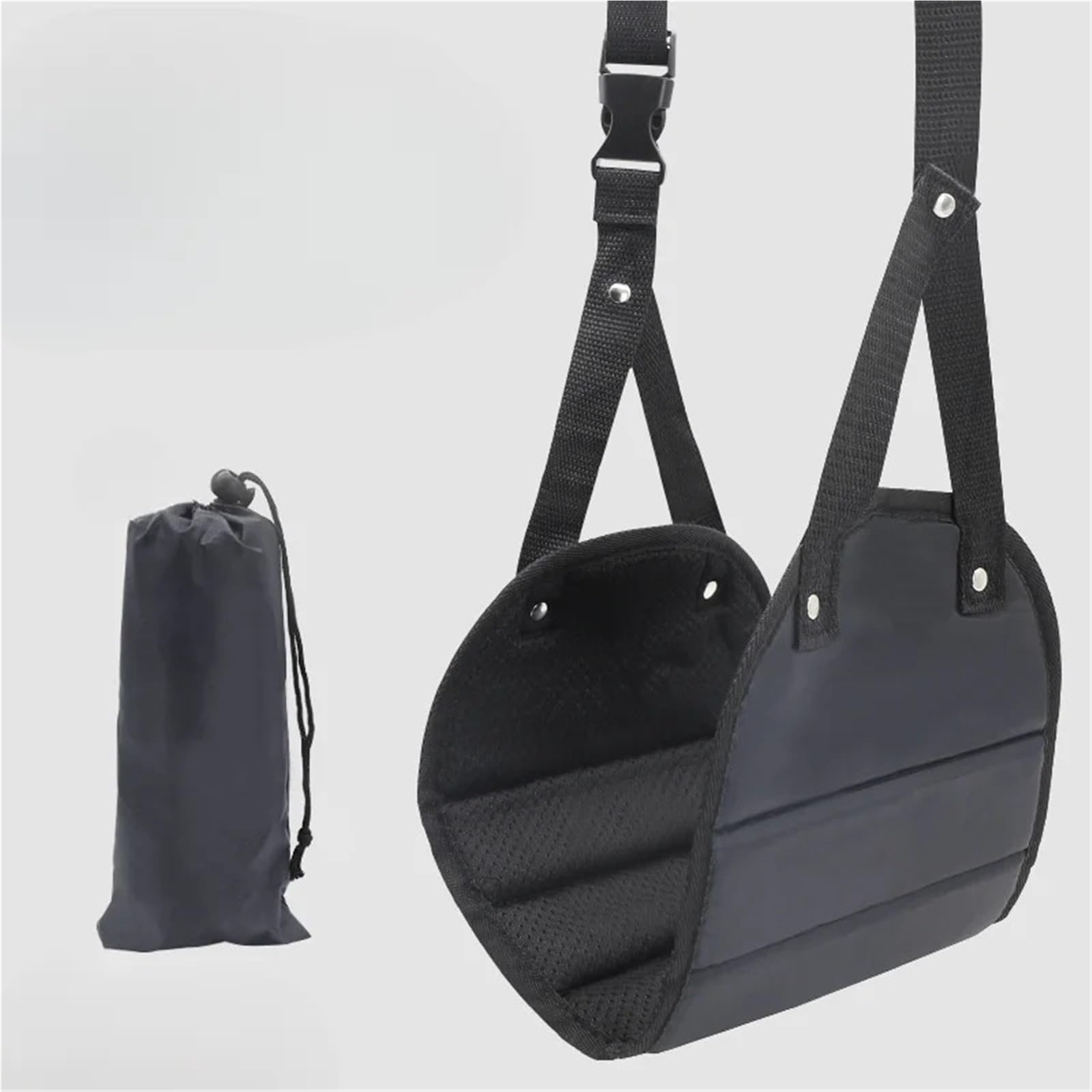 Reposapiés de viaje comercial, hamaca, eslinga oficina con avión, reposapiés riel alta velocidad(Black)