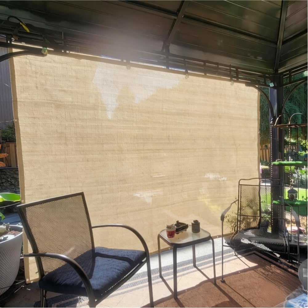 90% Sun Shade Cloth 10x20 FT, Breathable, UV Resistant Sunshade Cover with D-Ring for Pergola, Garden, Patio, Deck, Backyard, Beige