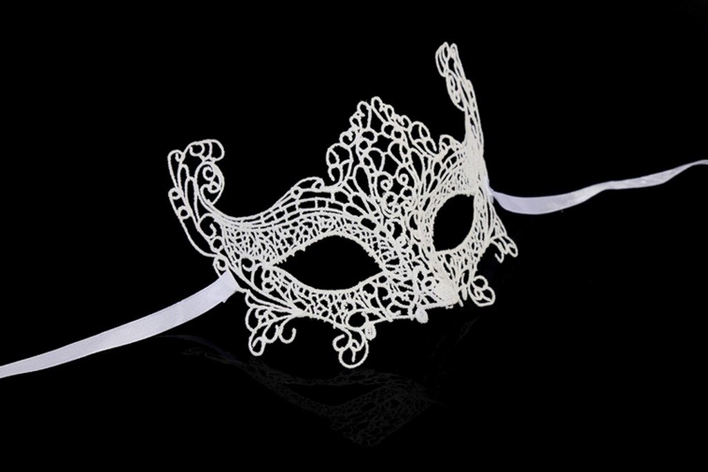 Damen Spitze Augenmaske – Venezianische Maske Für Karneval, Halloween & Hochzeit (weiß, Verstellbar)