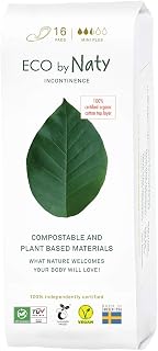 Eco by Naty Incontinence Pads for Women – Pads for Sensitive Bladder, Absorbent and Discreet Eco Friendly Pads Mini Plus (16 Count)