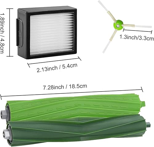 Miniatura 5 de Accesorios de repuesto para iRobot Roomba i7 j7 i6 i8 i3 i4 i2 i1 i5 e5 e6 I E J Series Aspiradora, 1 cepillo de rodillo, 4 filtros y 4 cepillos