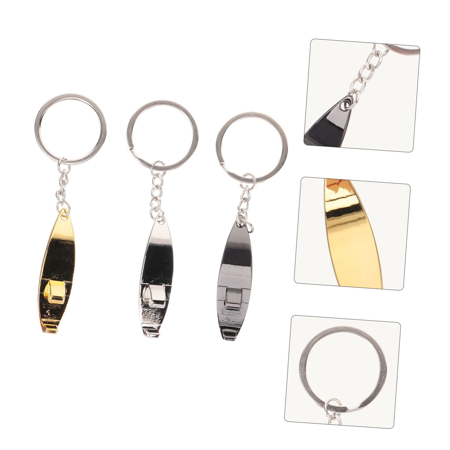 VICASKY 3 Set Portachiavi Surfboard Con Apribottiglie Portachiavi Decorativo E Accessori Per Chiavi Eleganti Nero E Oro 3 Pezzi*3