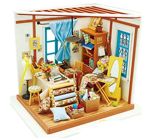 Rolife Casa de muñecas DIY con cortadores de luz, Modelo de casa en Miniatura, Juguete para niñas, Adultos, Mini casa de muñecas para niños de 14 años de Edad y Mayores (Lisa's Tailor)