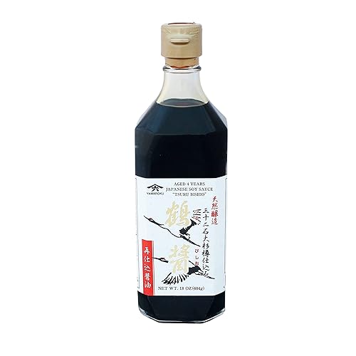 Miniatura 7 de Yamaroku Shoyu Pure Artisan Dark Sweet Japanese Premium Gourmet Barril añejado 4 Años, Salsa de soya Tsuru Bisiho, 18 onzas (532 ml) paquete de 2