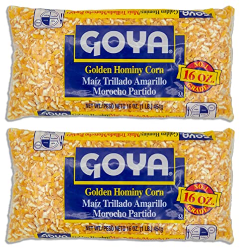 Value 2-Pack 32Oz Total - Golden Hominy Corn - Maiz Trillado Amarillo Bundle - 2 Bags Of Golden Hominy Corn Goya 16Oz Each - Comes In A Despensa Colombiana Bag, Great Bundle To Compliment Your Dishes! #TOP24