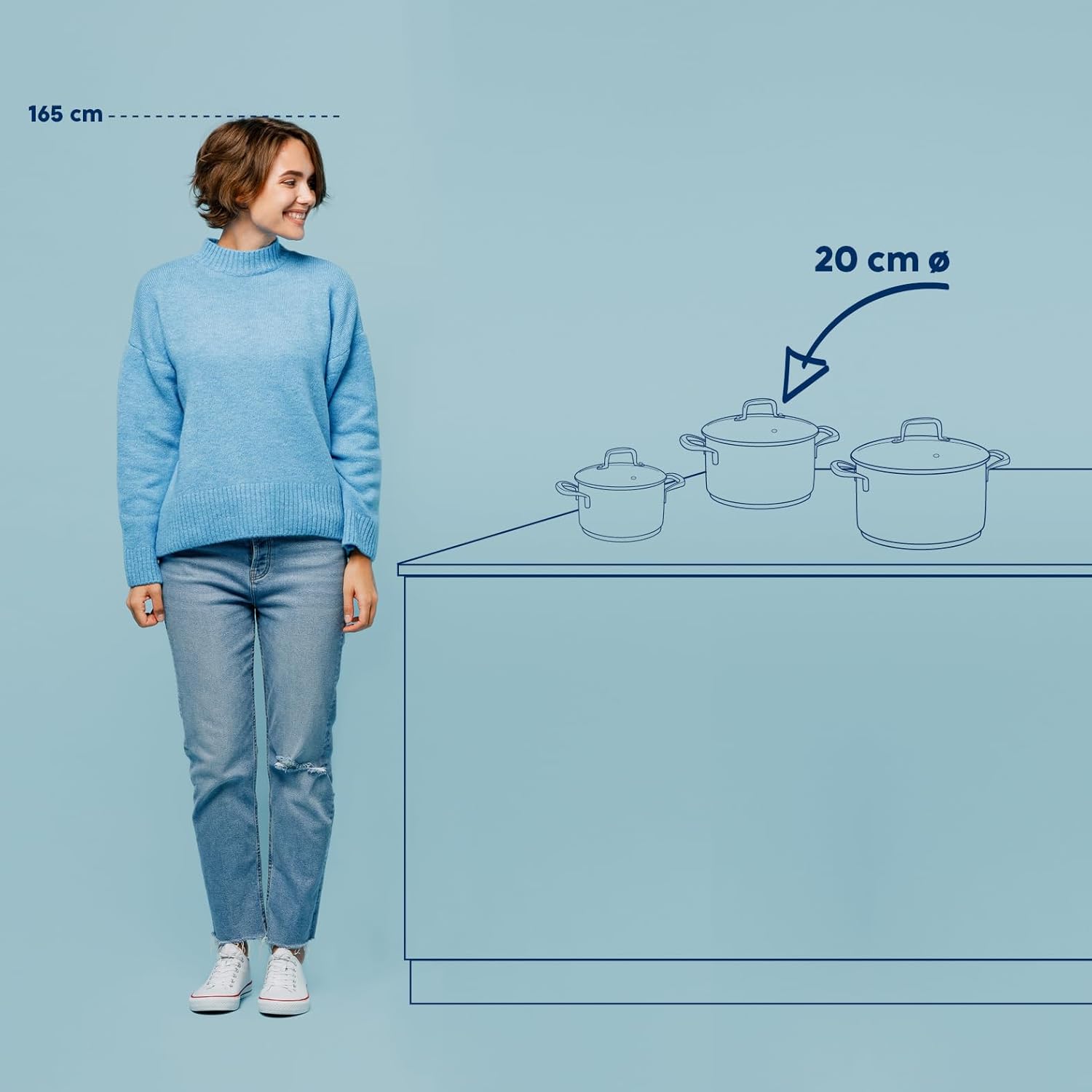 kela Covered Sauce Pot, Stainless Steel Pot, 3 QT, Glass Lid with Handle, Outlet Valve for Steam, Folded Edge for Secure Closure, Optimal Heat Distribution, Flavoria Collection