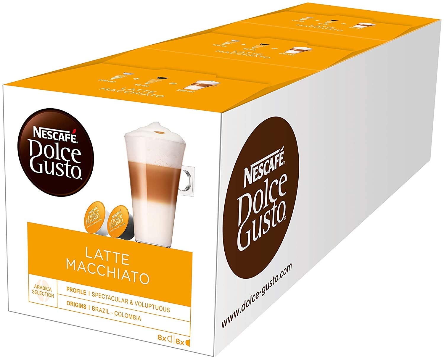 Nescafe - Dolce gusto latte macchiato (pack de 4), 4 x 16 monodosis de café