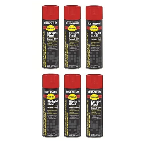 V2164838 High Performance Rust Preventative Spray Paint – Gloss Bright Red, 15 oz Can, 6-Pack