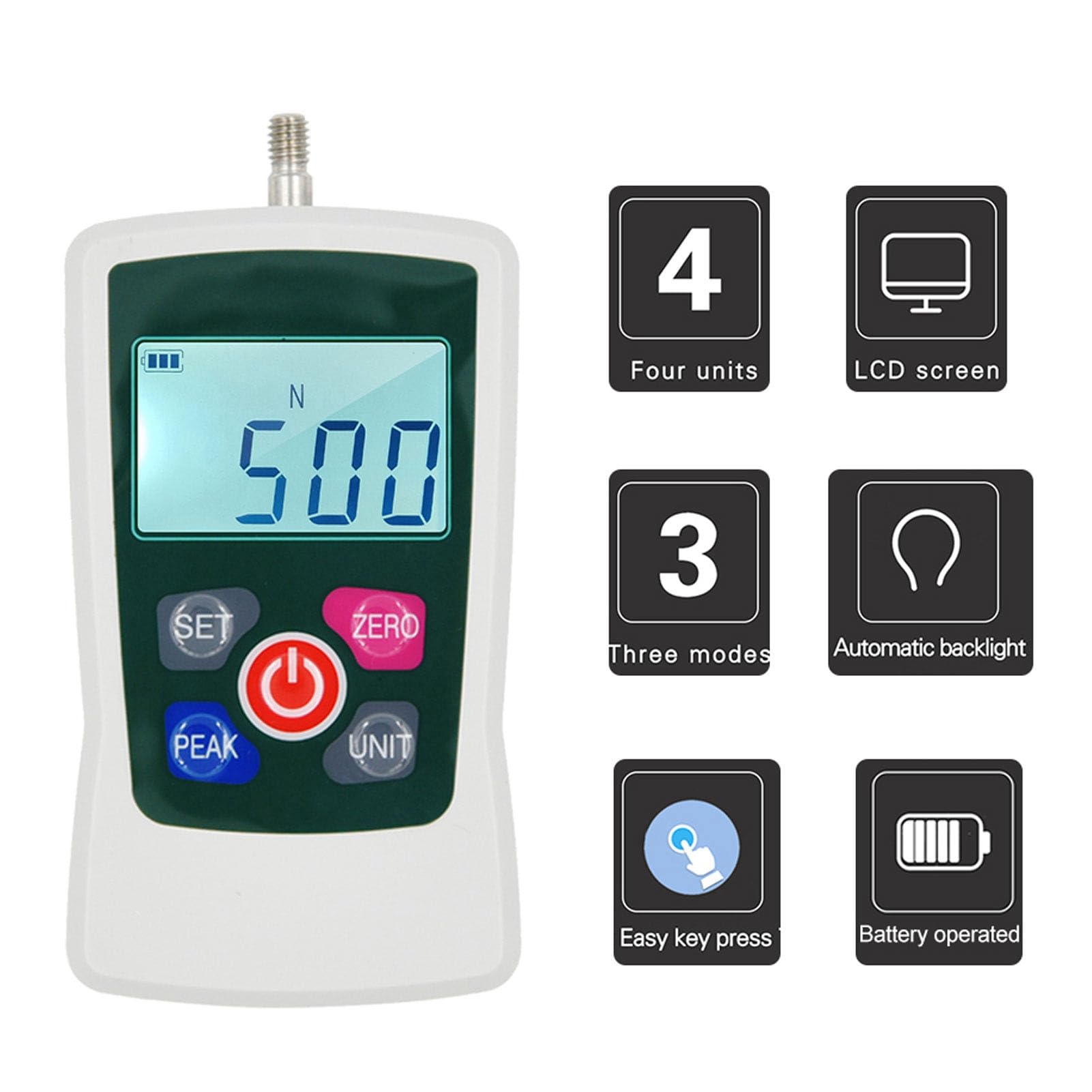 Fabater Misuratore di Digitale Portatile Retroilluminato 5N Ad Alta Risoluzione per Test Accurati, Misuratore Push-pull Portatile per Professionisti Dell'ingegneria